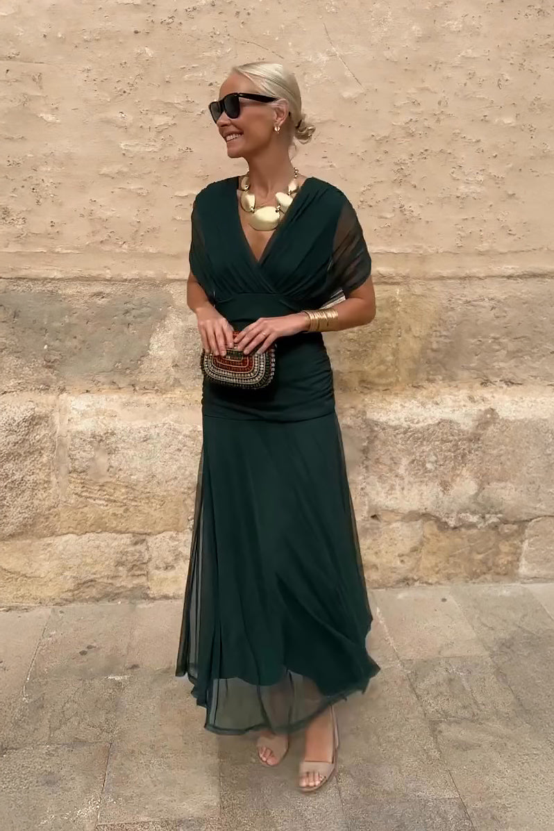Louise | Elegante maxi-feestjurk met V-hals