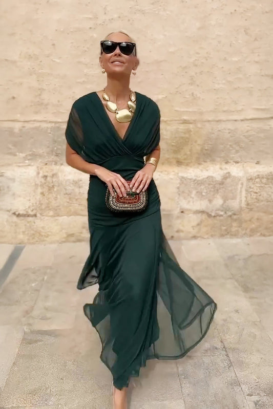 Louise | Elegante maxi-feestjurk met V-hals