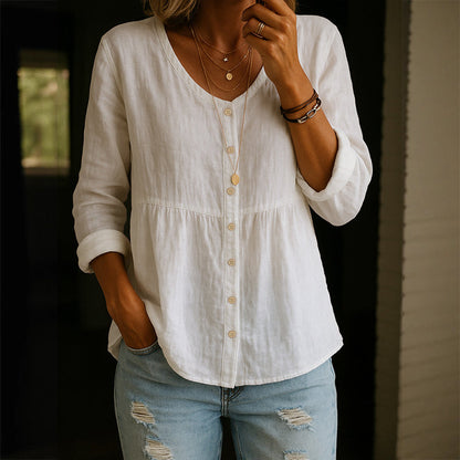 Casual blouse in effen kleur
