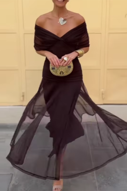 Louise | Elegante maxi-feestjurk met V-hals