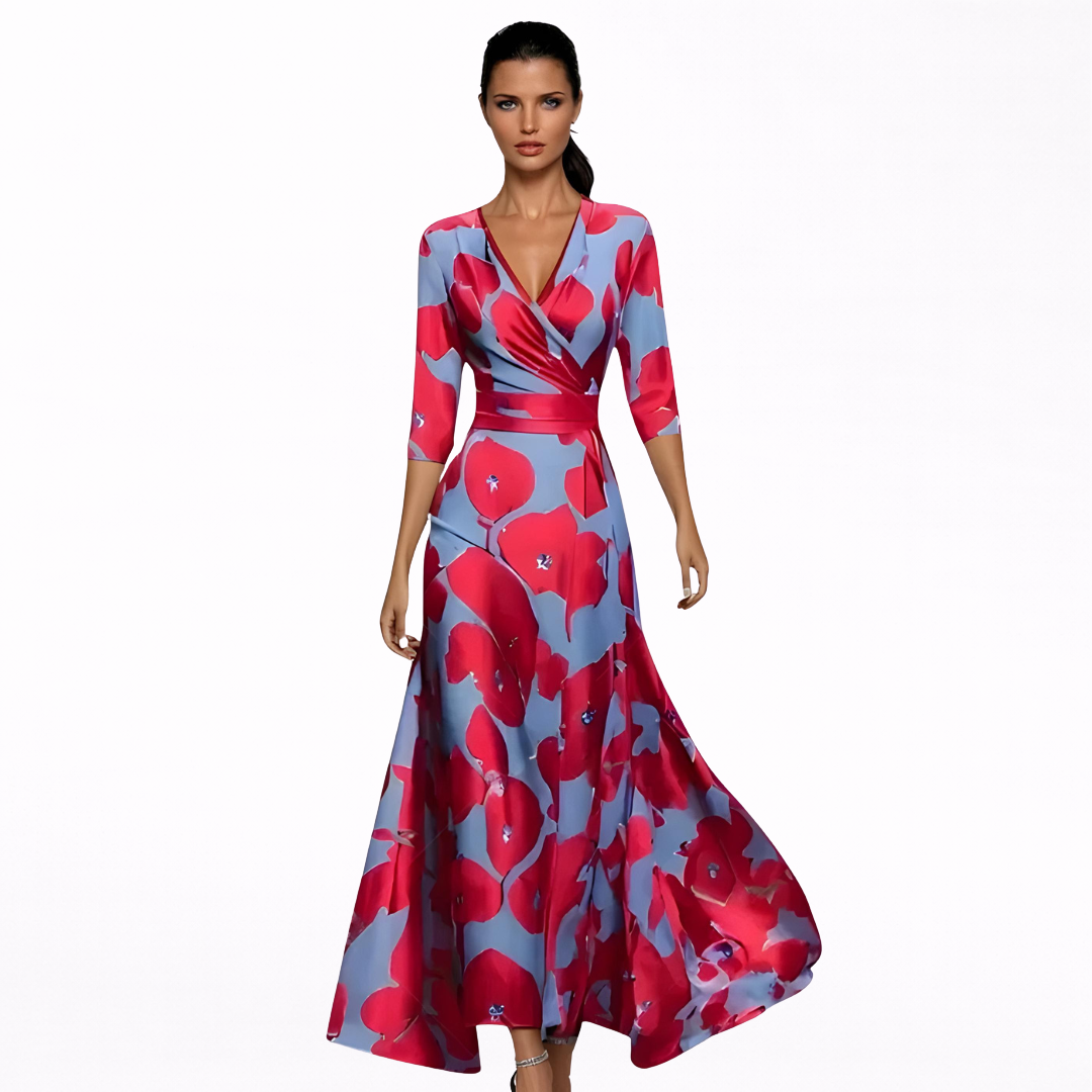 Emilia | Elegante maxi-jurk met bloemenprint