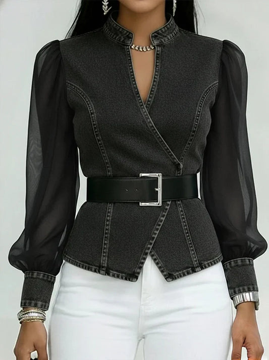 Gestructureerde denimblouse van Valerisse voor dames
