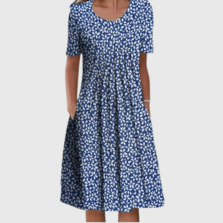 Elegante jurk die de buik bedekt