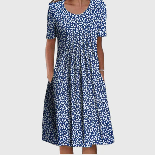 Elegante jurk die de buik bedekt