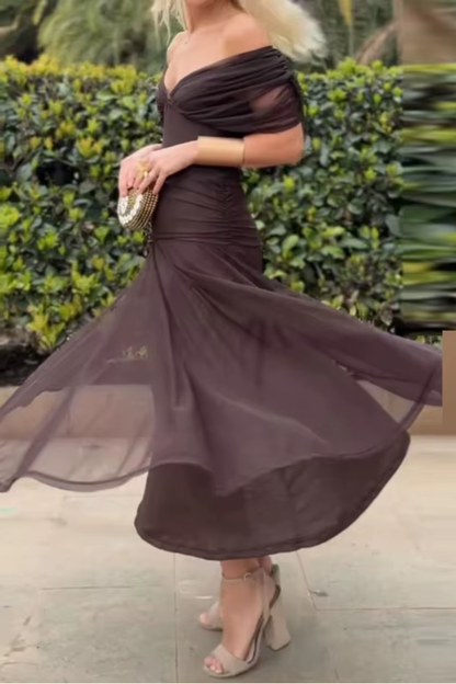 Louise | Elegante maxi-feestjurk met V-hals