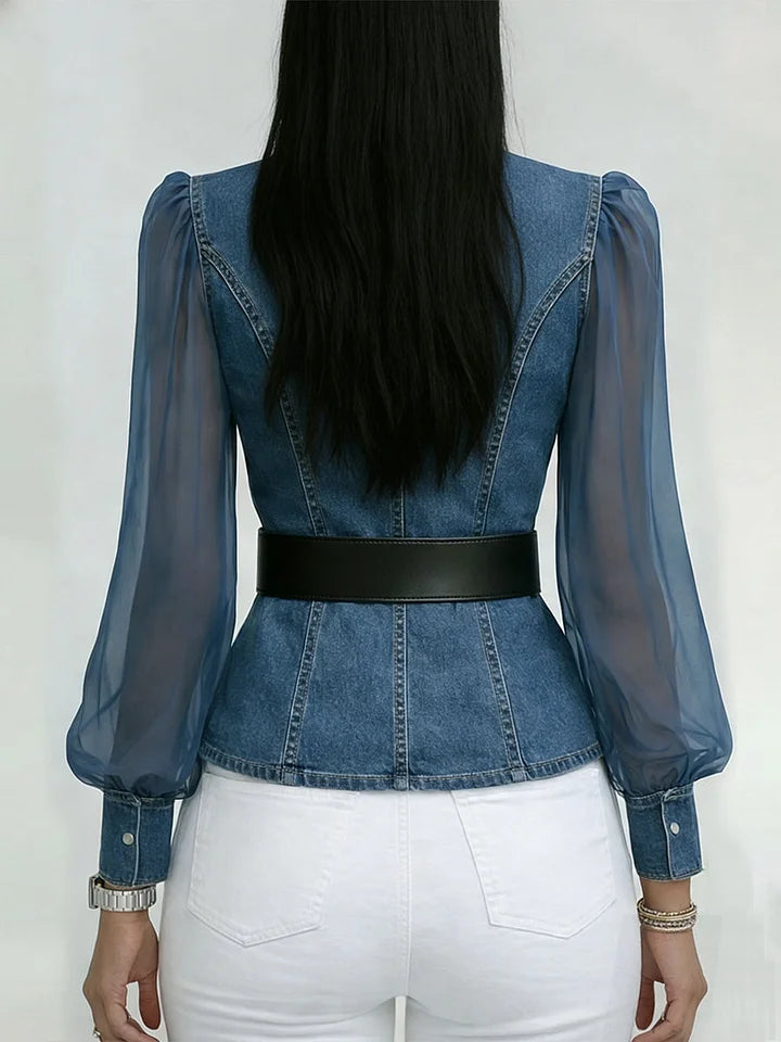 Gestructureerde denimblouse van Valerisse voor dames