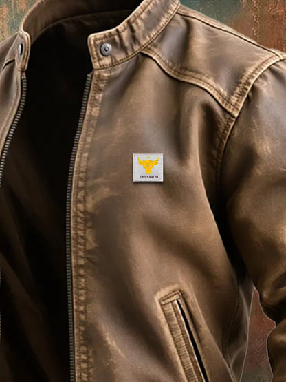 Virexo™ | Veste Van Verouderde Bruine Stof Met Een Klassieke Pasvorm