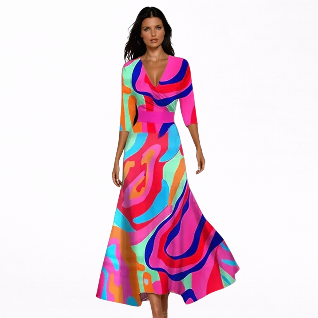 Emilia | Elegante maxi-jurk met bloemenprint