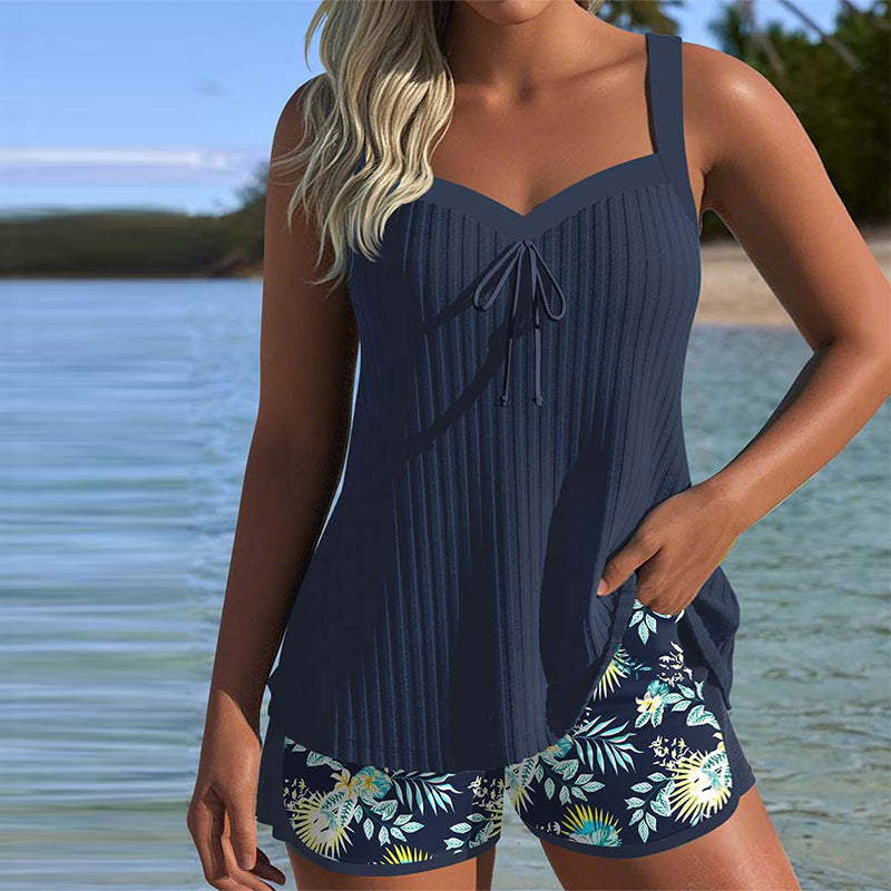 Tankini gestreepte tweedelige strandshorts