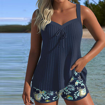 Tankini gestreepte tweedelige strandshorts