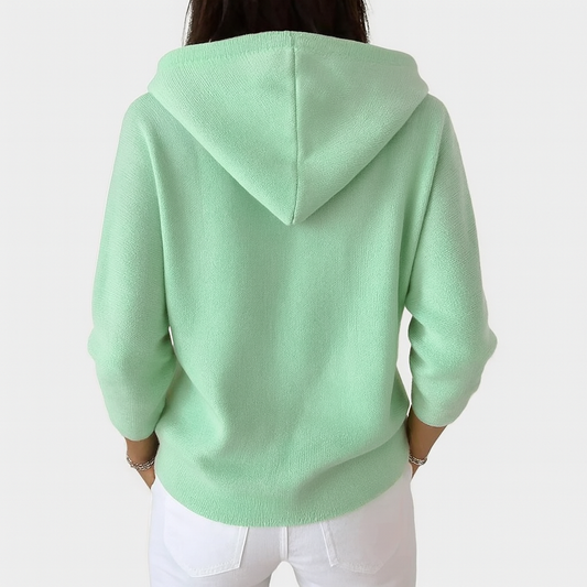 Virexo | Zachte gebreide cardigan met capuchon