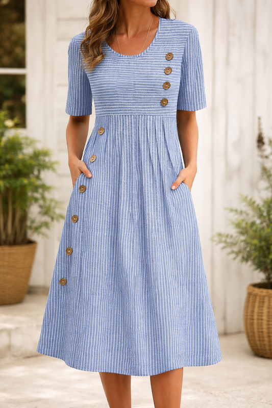 Vittoria™ | Midi-jurk met strepen in een tijdloze stijl