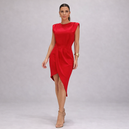Alessia™ | Elegante jurk met een gestructureerde asymmetrische snit