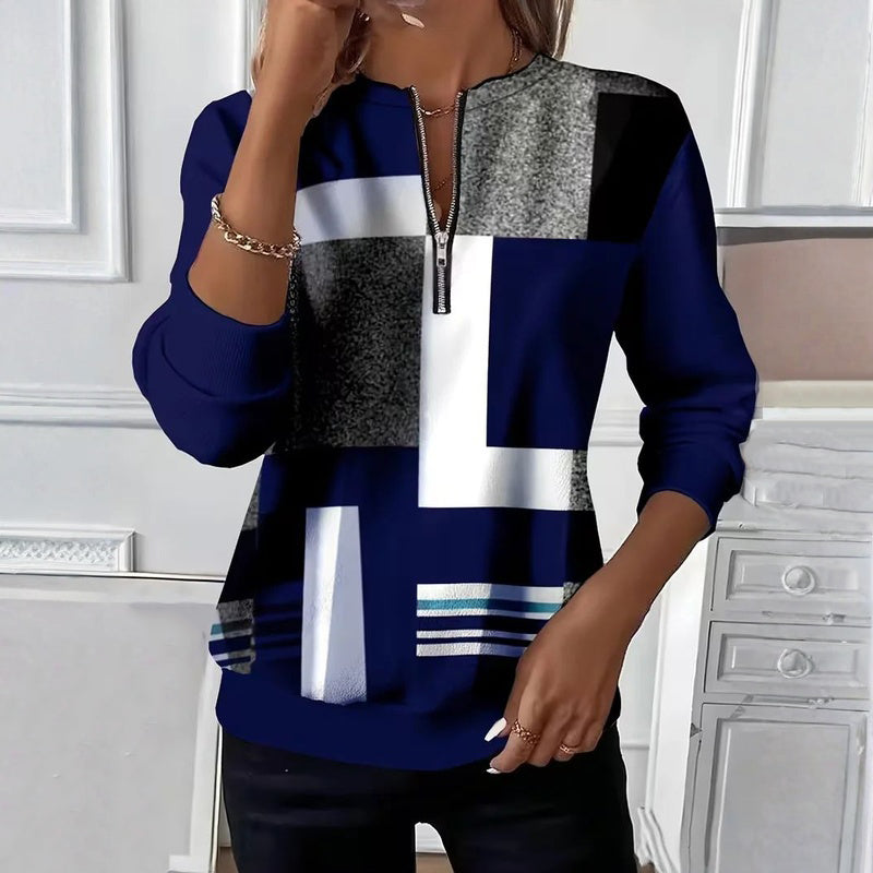 Vintage sweatshirt met kleurblokken
