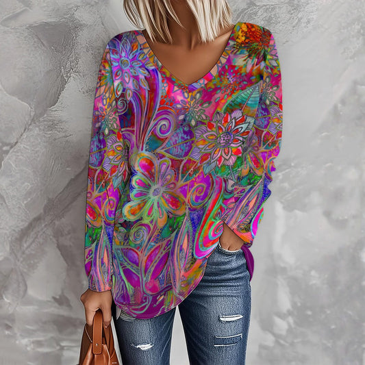T-shirt met vintage bloemenprint