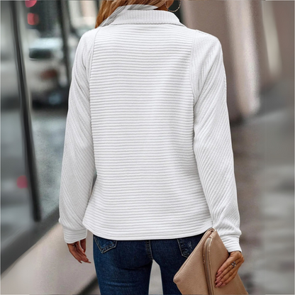 Suzanne - Pullover met Halve Ritssluiting en Details