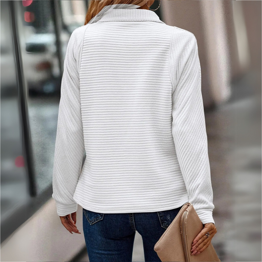 Suzanne - Pullover met Halve Ritssluiting en Details