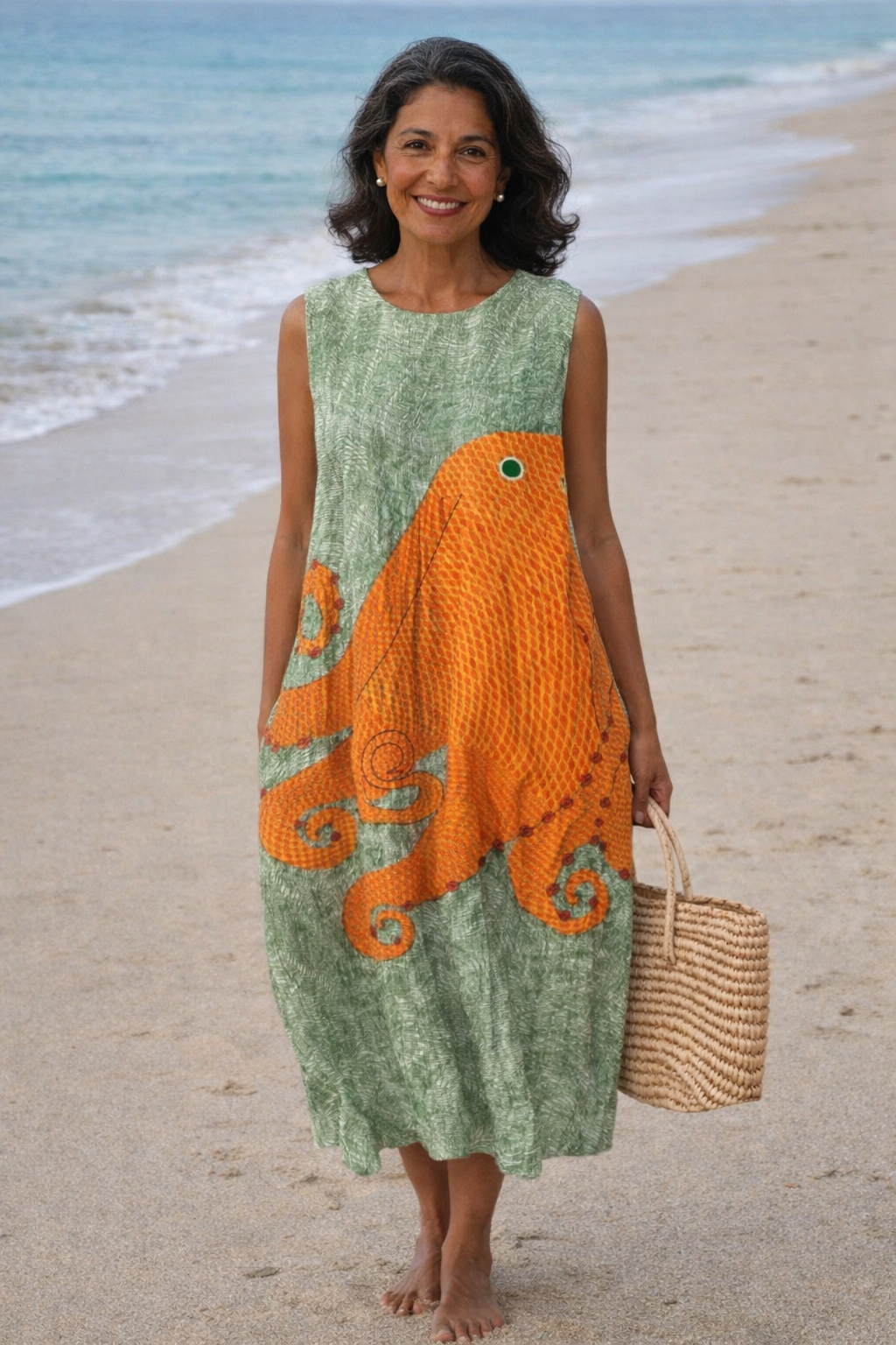 Teresa | Midi-jurk in maritieme stijl
