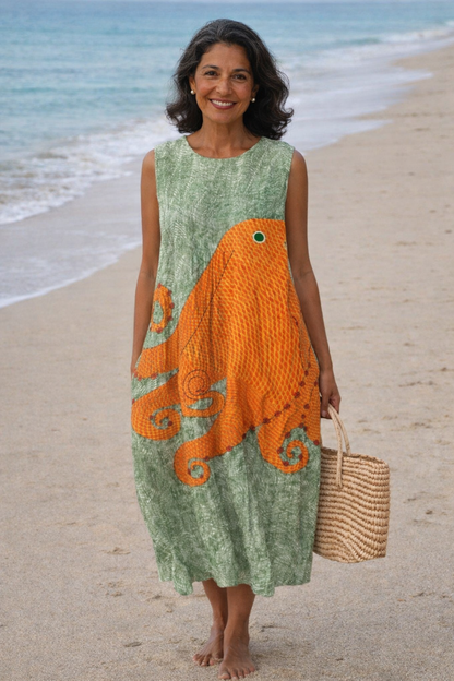 Teresa | Midi-jurk in maritieme stijl