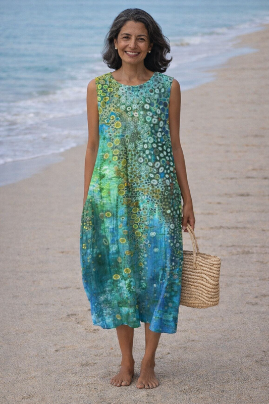 Zara | Midi-jurk met koraalrifprint