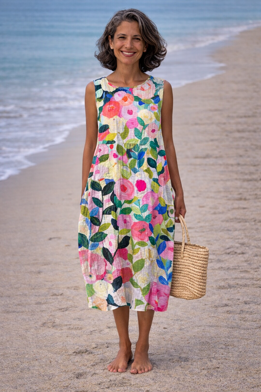 Ava | Midi-jurk met bloemenprint