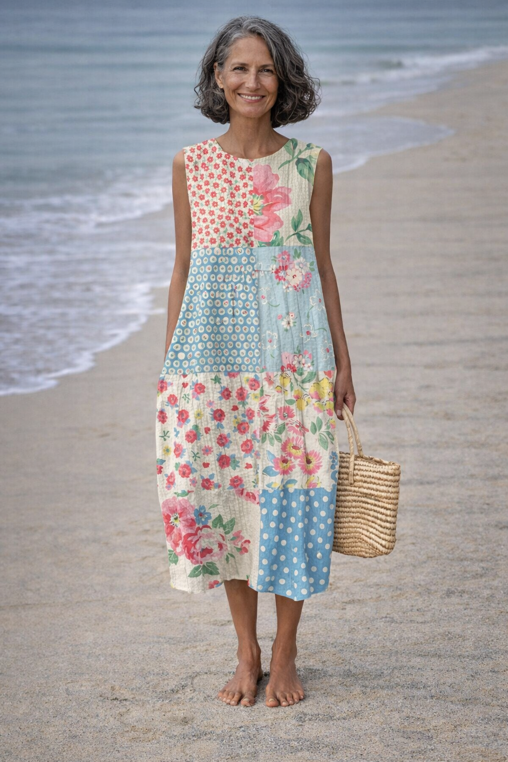 Valeria | Midi-jurk met patchwork
