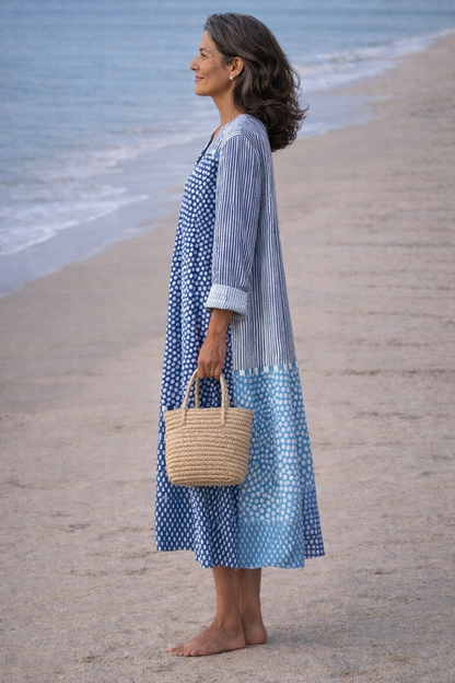 Brisa soepelvallende blauwe jurk