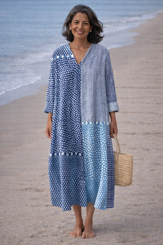 Brisa soepelvallende blauwe jurk