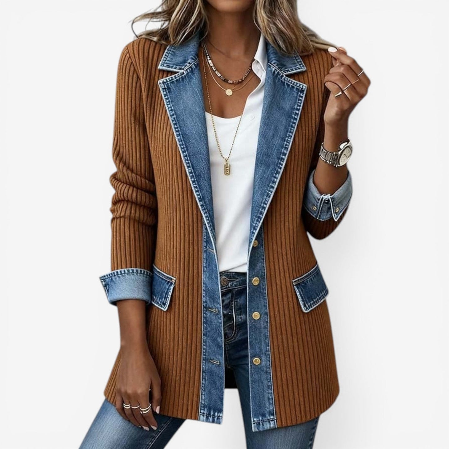 Emilia™ Jas van gemengd denim