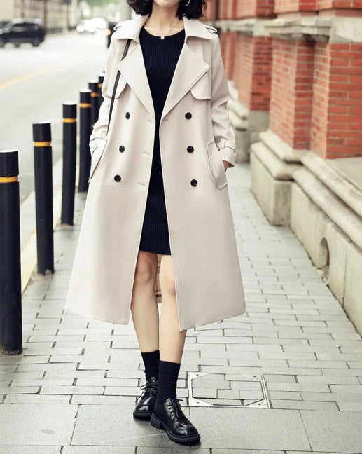 Trenchcoat met Dubbele Knopenrij