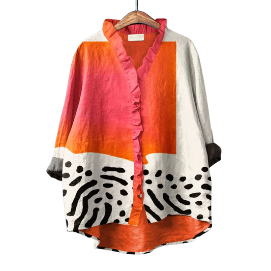 Melinda™ | Elegante linnen zomerblouse