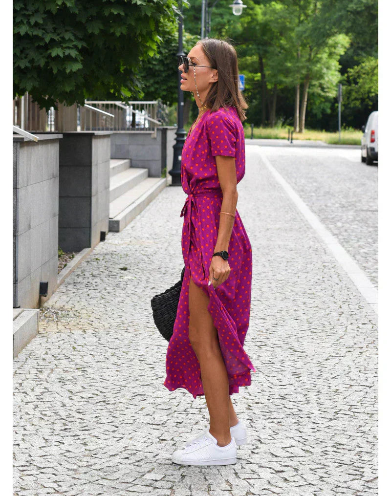 Giada™ | Elegante jurk met V-hals en getailleerd model