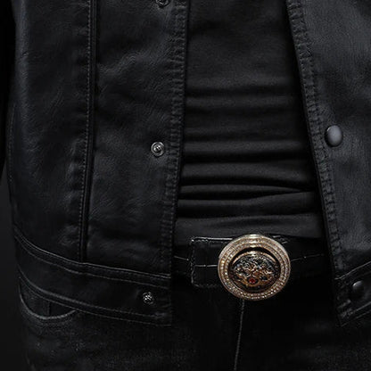 Virexo | Premium Leren Jas in Moto-Stijl