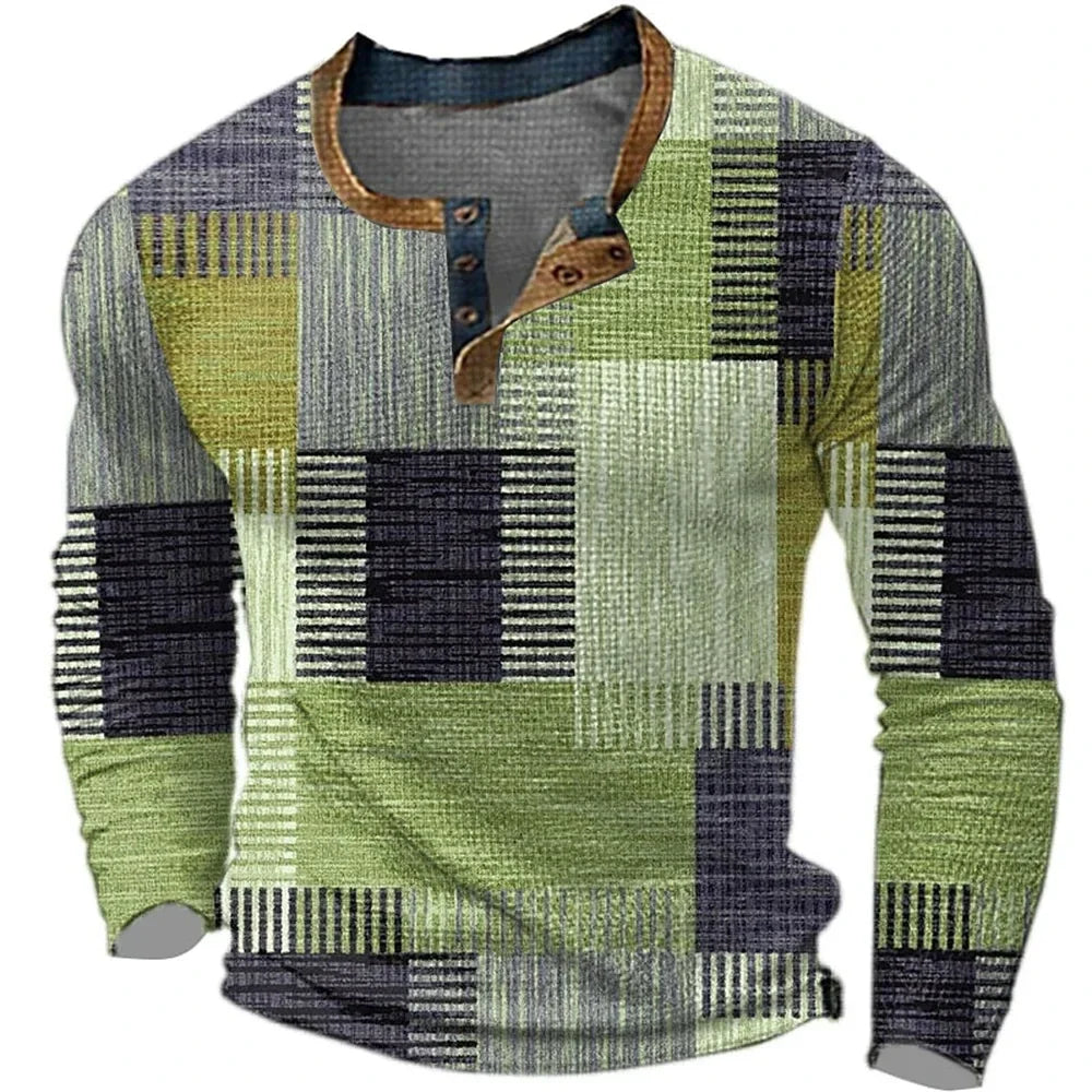 Virexo™ | Kleurrijk Heren Shirt Met Lange Mouwen