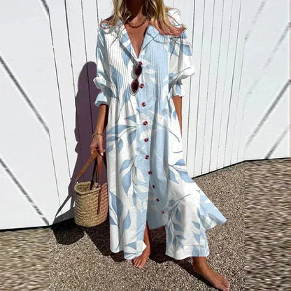 Cassidy™ – Maxi-jurk met boho pofmouwen
