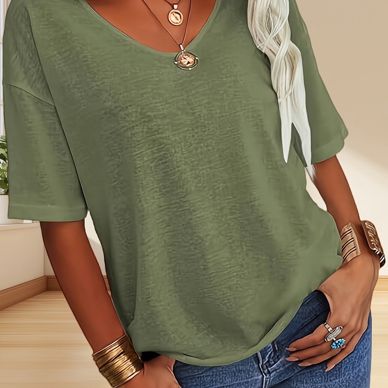Cally | Blouse met relaxte pasvorm