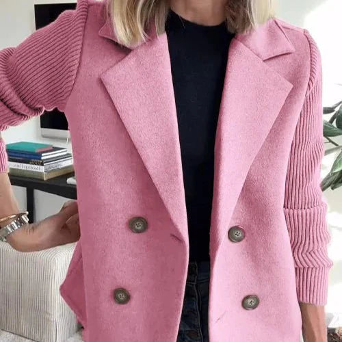 Amora™ | Elegante blazer met gebreide mouwen