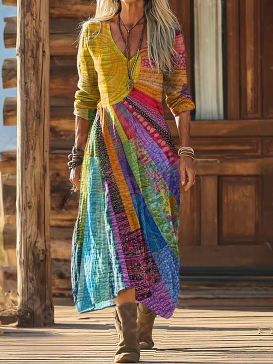 Jurk met Bohemian Sun-motief