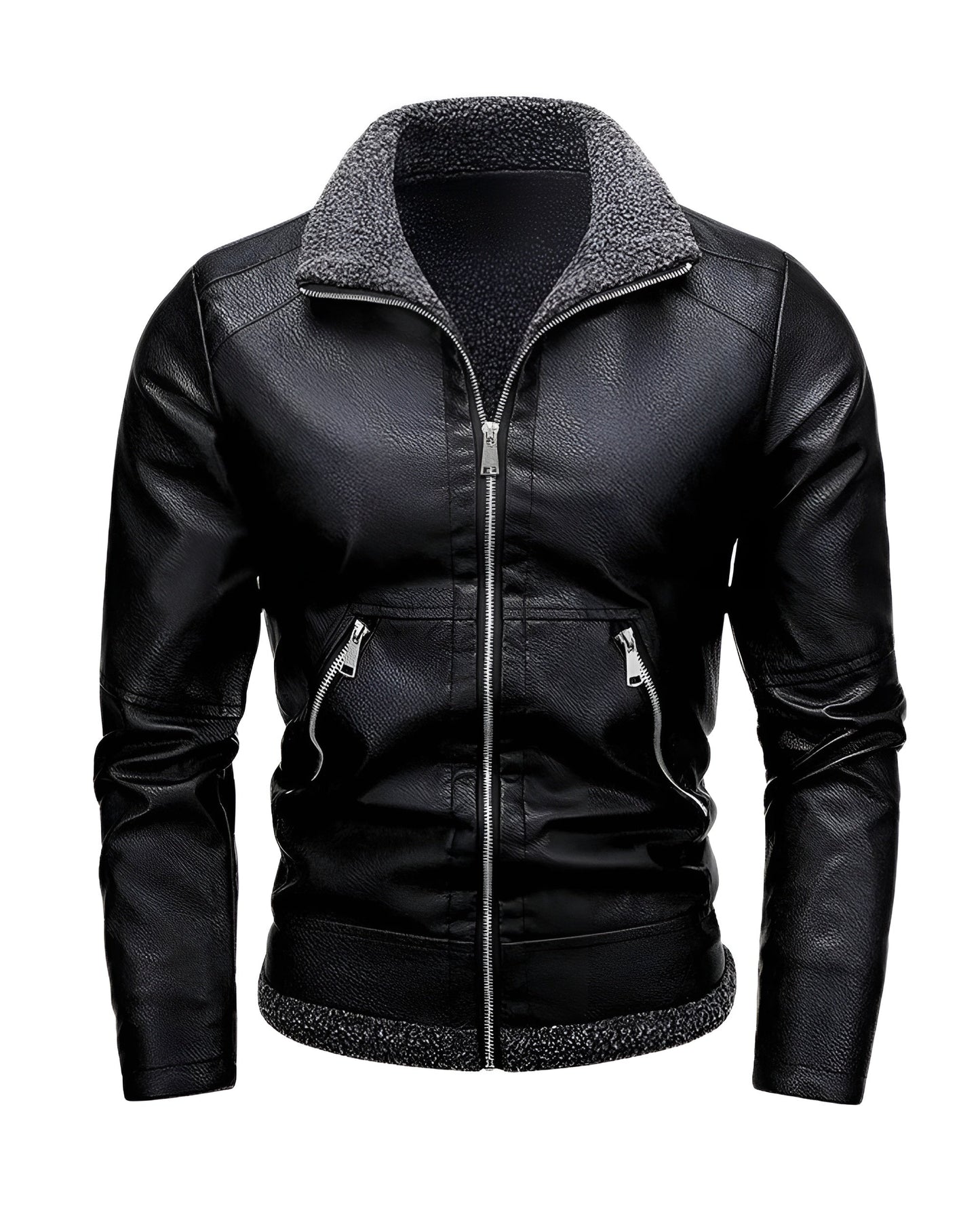 Léo™ | Elegante leren jas gevoerd met fleece