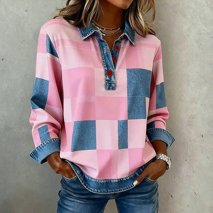 Vintage geruit sweatshirt
