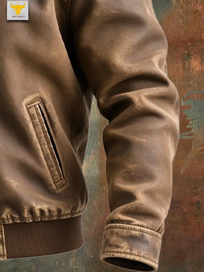 Virexo™ | Veste Van Verouderde Bruine Stof Met Een Klassieke Pasvorm