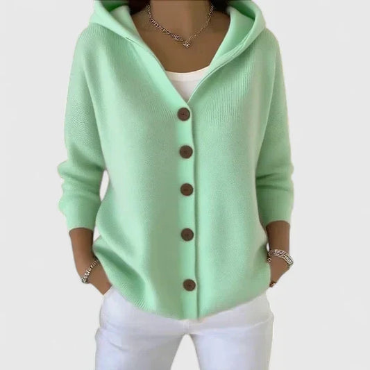 Virexo | Zachte gebreide cardigan met capuchon