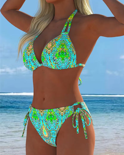 Bikini met halterprint in diverse kleuren