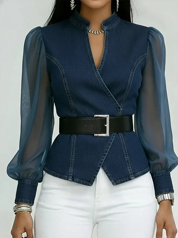 Gestructureerde denimblouse van Valerisse voor dames