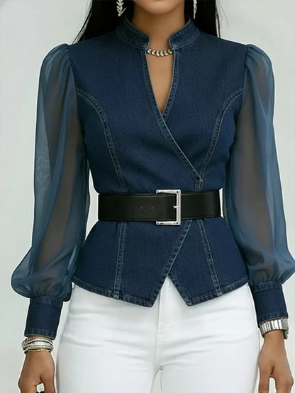 Gestructureerde denimblouse van Valerisse voor dames