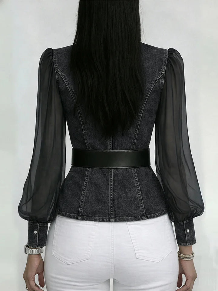 Gestructureerde denimblouse van Valerisse voor dames