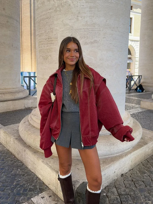 Oversized Contrast Jas
