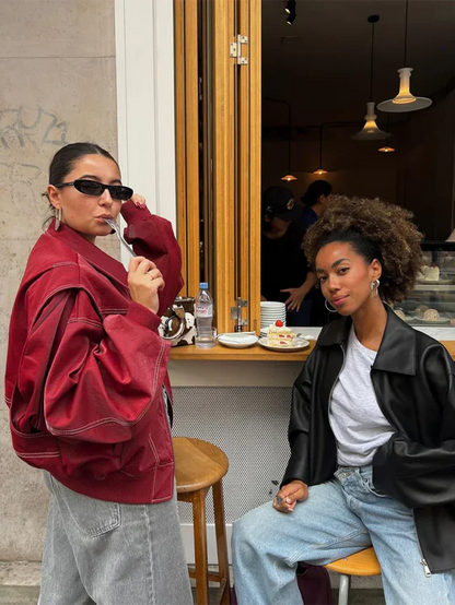 Oversized Contrast Jas