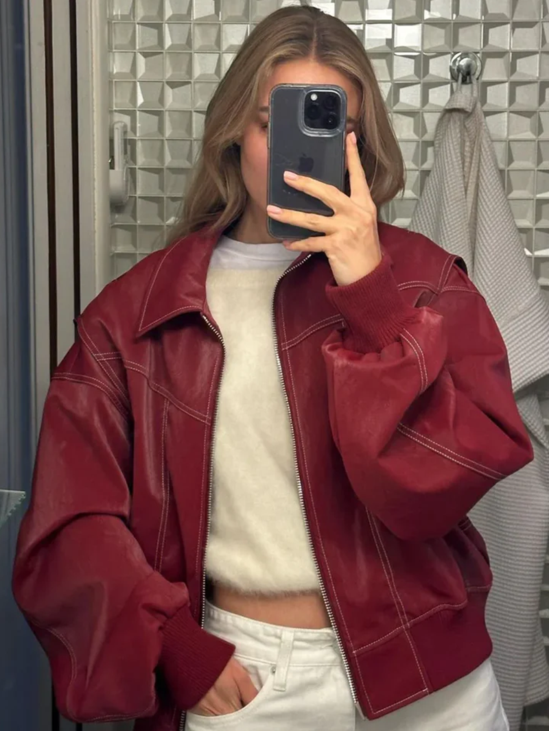 Oversized Contrast Jas