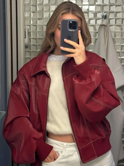 Oversized Contrast Jas